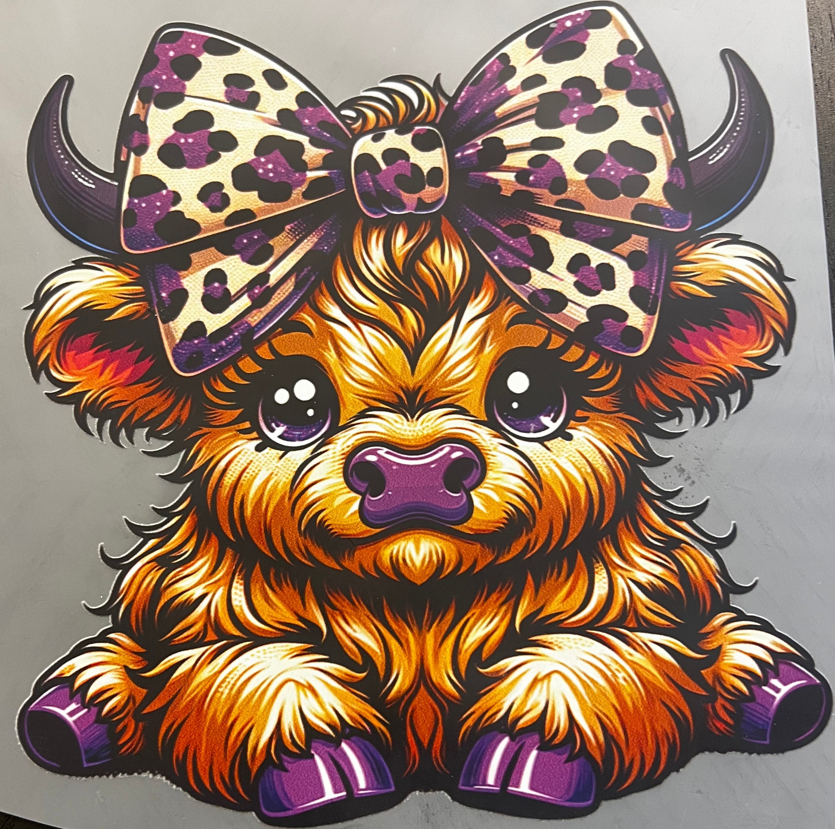 Baby Highland w Bow - Purple