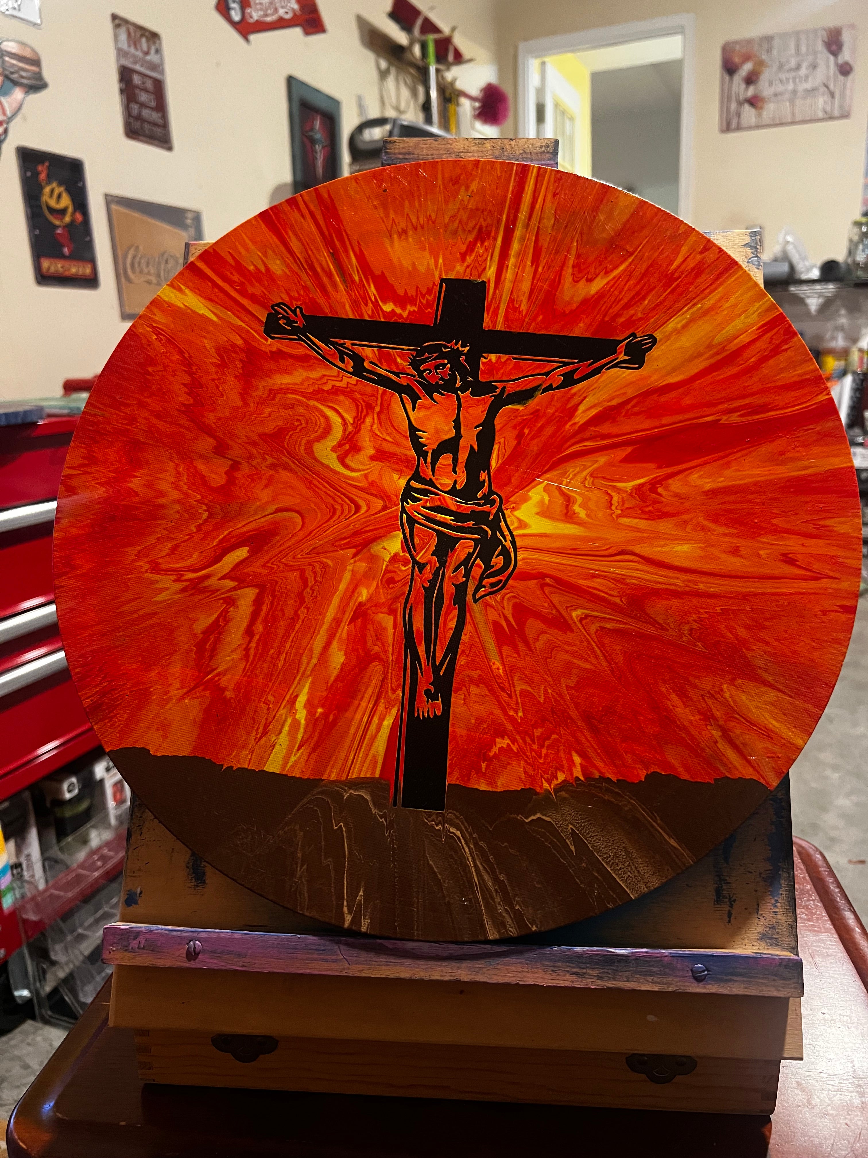 Cross - Red Background