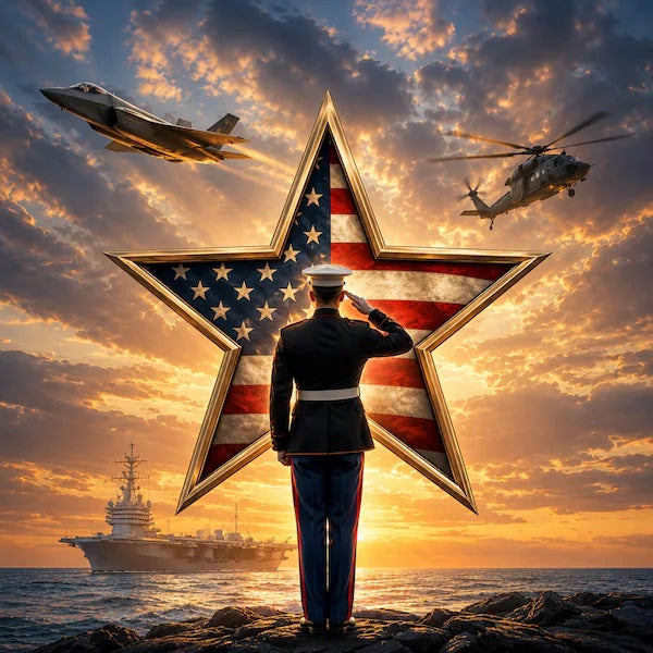 Soldier - Saluting Star Flag