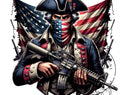Soldier - Patriot in Front of Flag
