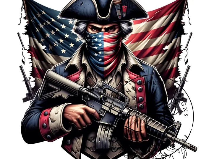 Soldier - Patriot in Front of Flag